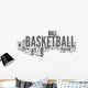 Basketball Concepts on White Background Wall Decal