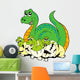 Dinosaur Mom With Cute Babies Wall Decal