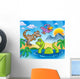 Landscape With Dinosaurs Wall Mural