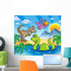 Landscape With Dinosaurs Wall Mural
