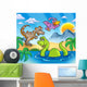 Landscape With Dinosaurs Wall Mural