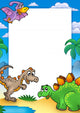 Prehistoric Frame with Dinosaurs