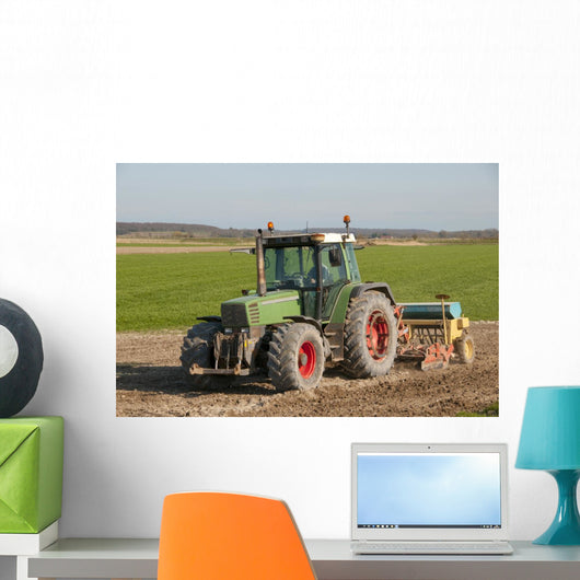 Tractor Sowing Spring Barley