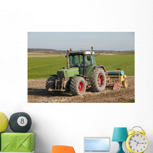 Tractor Sowing Spring Barley