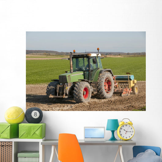 Tractor Sowing Spring Barley