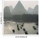 Boats Along The Li River At Sunset Wall Mural