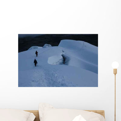 Two Mountaineers Wall Decal shown on a wall