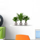 3 flower pots with palm trees Wall Decal