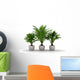 3 flower pots with palm trees Wall Decal