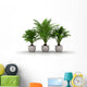 3 flower pots with palm trees Wall Decal