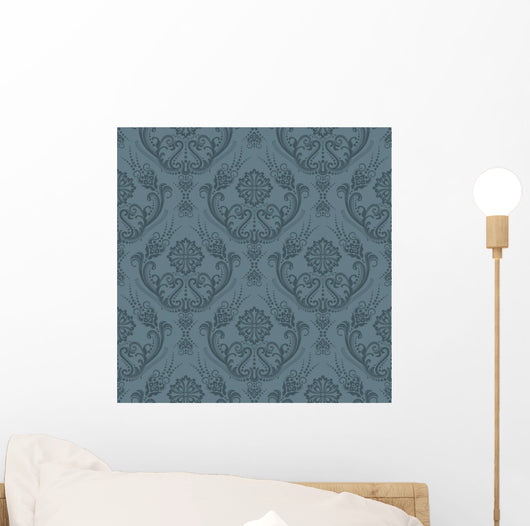 Luxury Seamless Grey Floral Wall Decal