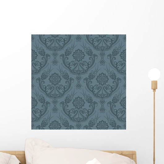 Luxury Seamless Grey Floral Wall Decal