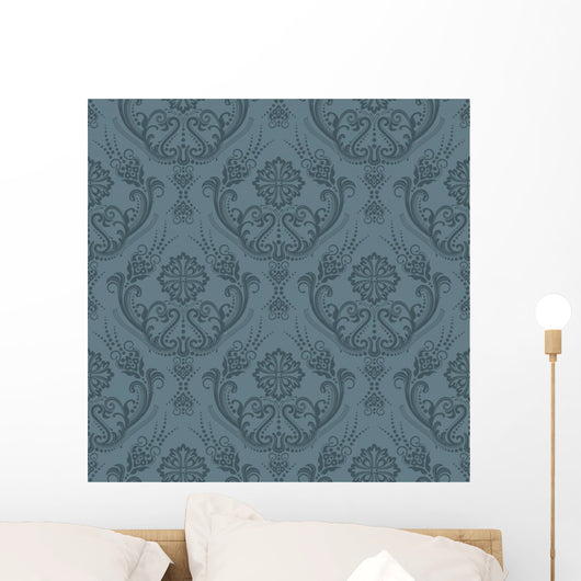 Luxury Seamless Grey Floral Wall Decal