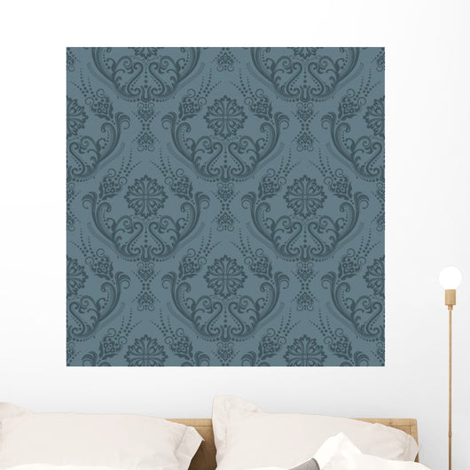 Luxury Seamless Grey Floral Wall Decal