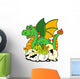 Dragon mom with baby and eggs Wall Mural