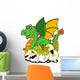 Dragon mom with baby and eggs Wall Mural