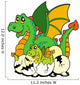 Dragon mom with baby and eggs Wall Mural