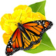 Monarch Butterfly Flower Wall Decal
