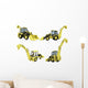 Collage of isolated construction vehicle Wall Decal
