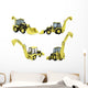 Collage of isolated construction vehicle Wall Decal