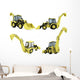 Collage of isolated construction vehicle Wall Decal