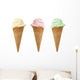 Three Ice Creams Wall Decal