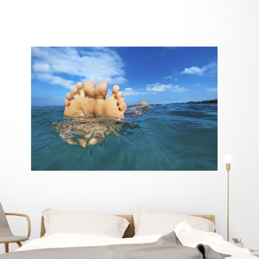 Floating in the ocean Wall Mural