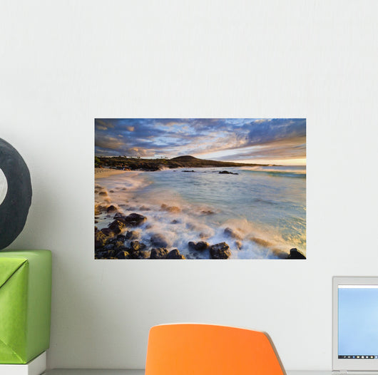 Kua Bay Beach park at sunset Wall Mural