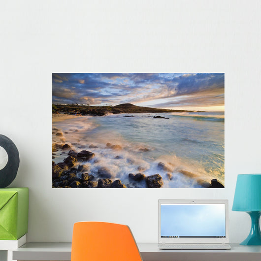 Kua Bay Beach park at sunset Wall Mural