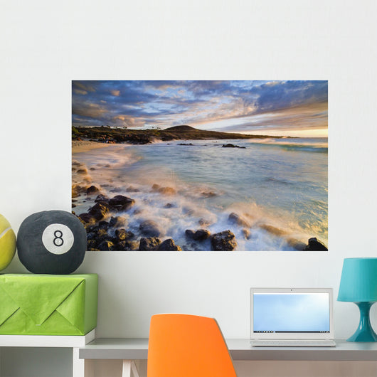 Kua Bay Beach park at sunset Wall Mural