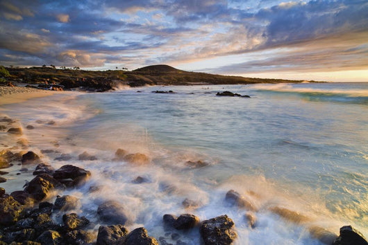 Kua Bay Beach park at sunset Wall Mural