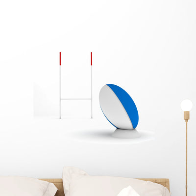 Rugby Wall Decal shown on a wall