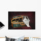 Portrait of a cat in a basket;St albert alberta canada Wall Mural