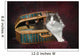 Portrait of a cat in a basket;St albert alberta canada Wall Mural