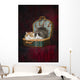 Portrait of two cats in a basket;St albert alberta canada Wall Mural