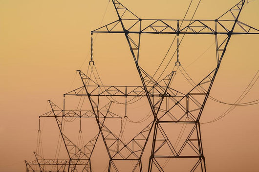 Electrical transmission towers at sunset;Ohio united states of america Wall Mural