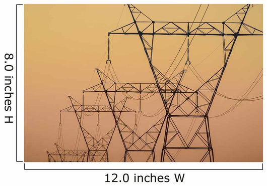 Electrical transmission towers at sunset;Ohio united states of america Wall Mural