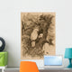 Antique Engraved Bird Print Wall Mural