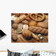Food - Various types of breads and some of their ingredients Wall Mural