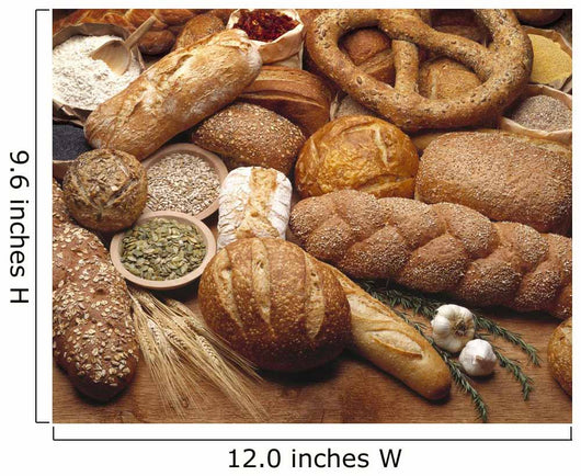 Food - Various types of breads and some of their ingredients Wall Mural