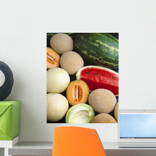 Agriculture - Mixed melons, watermelon, cantaloupe and honeydew Wall Mural