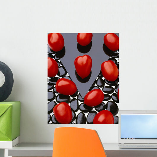 Agriculture - Processing tomatoes on black rocks Wall Mural