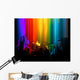 Grunge rainbow city Wall Mural