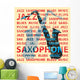 Jazz saxophone, illustration for poster, cd cover etc. Wall Mural