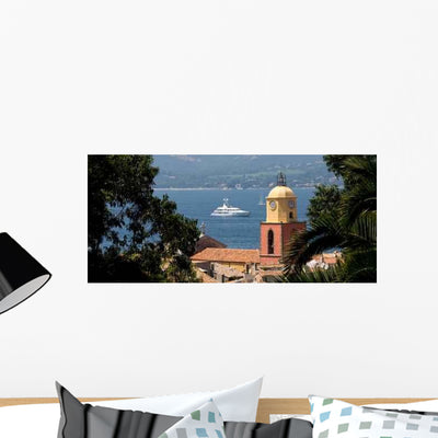 Saint Tropez Cote D'azur Wall Decal shown on a wall