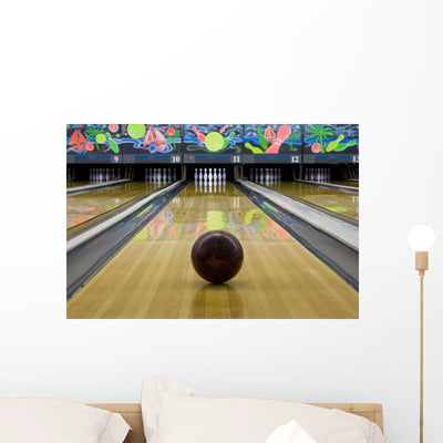 Bowling Wall Mural shown on a wall