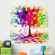 Abstract Colorful Tree Vector