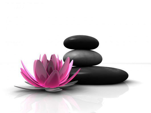 Wellness Stones and Lotus Wall Decal