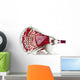 White Lacrosse Head With Red Meshing Wall Mural