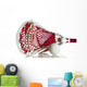 White Lacrosse Head With Red Meshing Wall Mural